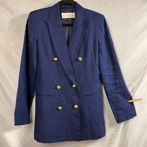 Navy Blue Double-Breasted Blazer
